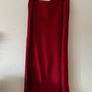 Red Women's Midi Skirt